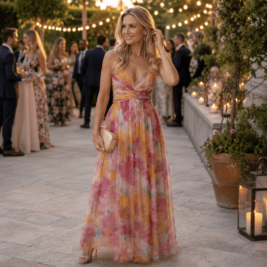 Flowy V-Neck Maxi Dress for Evening Events