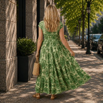 Flowy V-Neck Maxi Dress for Warm Weather Days