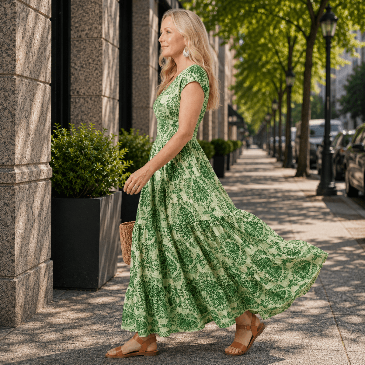 Flowy V-Neck Maxi Dress for Warm Weather Days