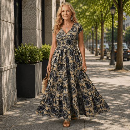 Flowy V-Neck Maxi Dress for Warm Weather Days