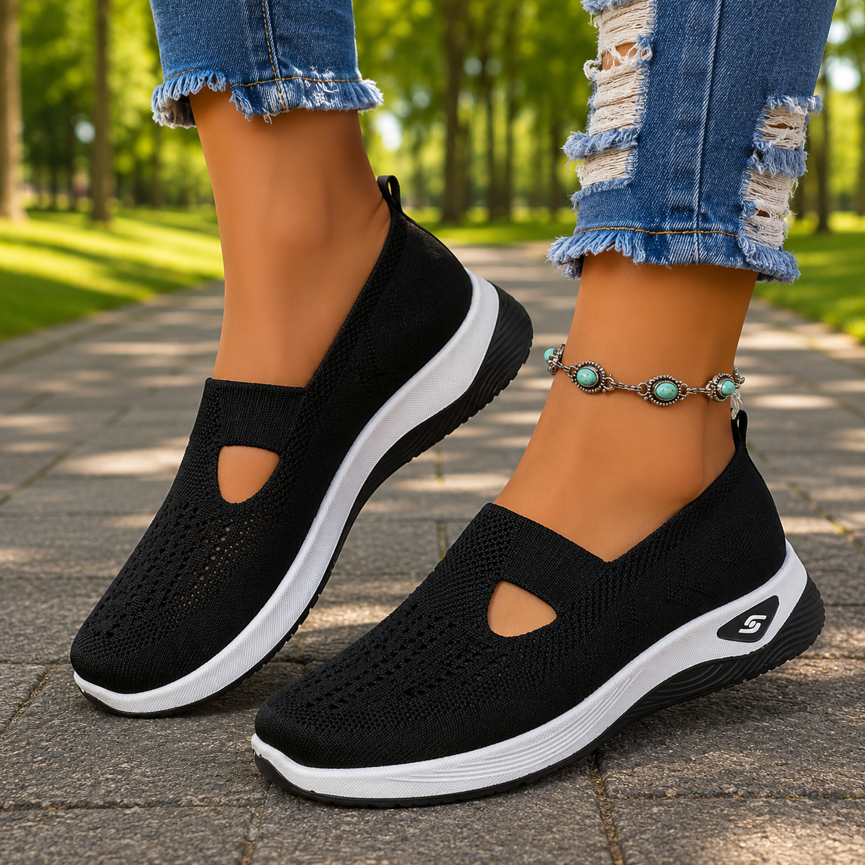 Leichte orthopädische Schuhe mit bequemer rutschfester Sohle