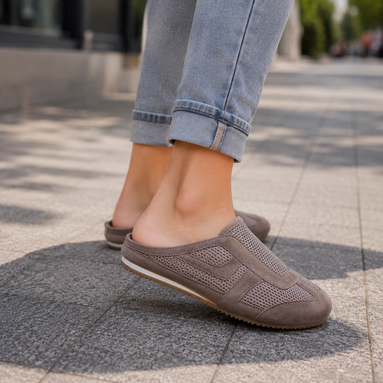 Breathable Mesh Slip-On Half Slippers