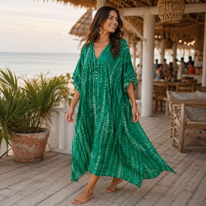 Elegant Maxi Dress with Relaxed Caftan Inspired Style
