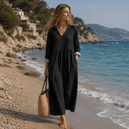 Breathable Stripe Casual Dresses