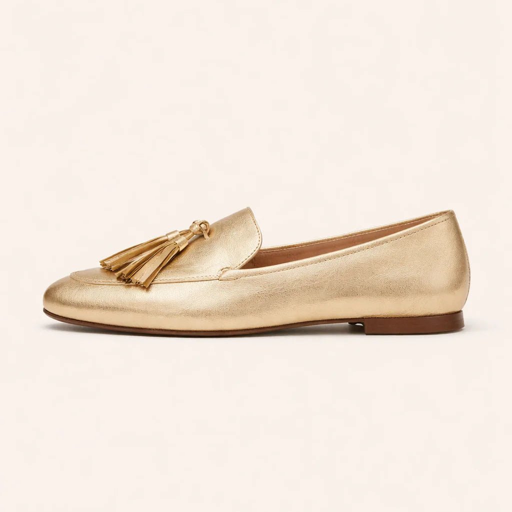 Golden Tassel Moccasin Loafers