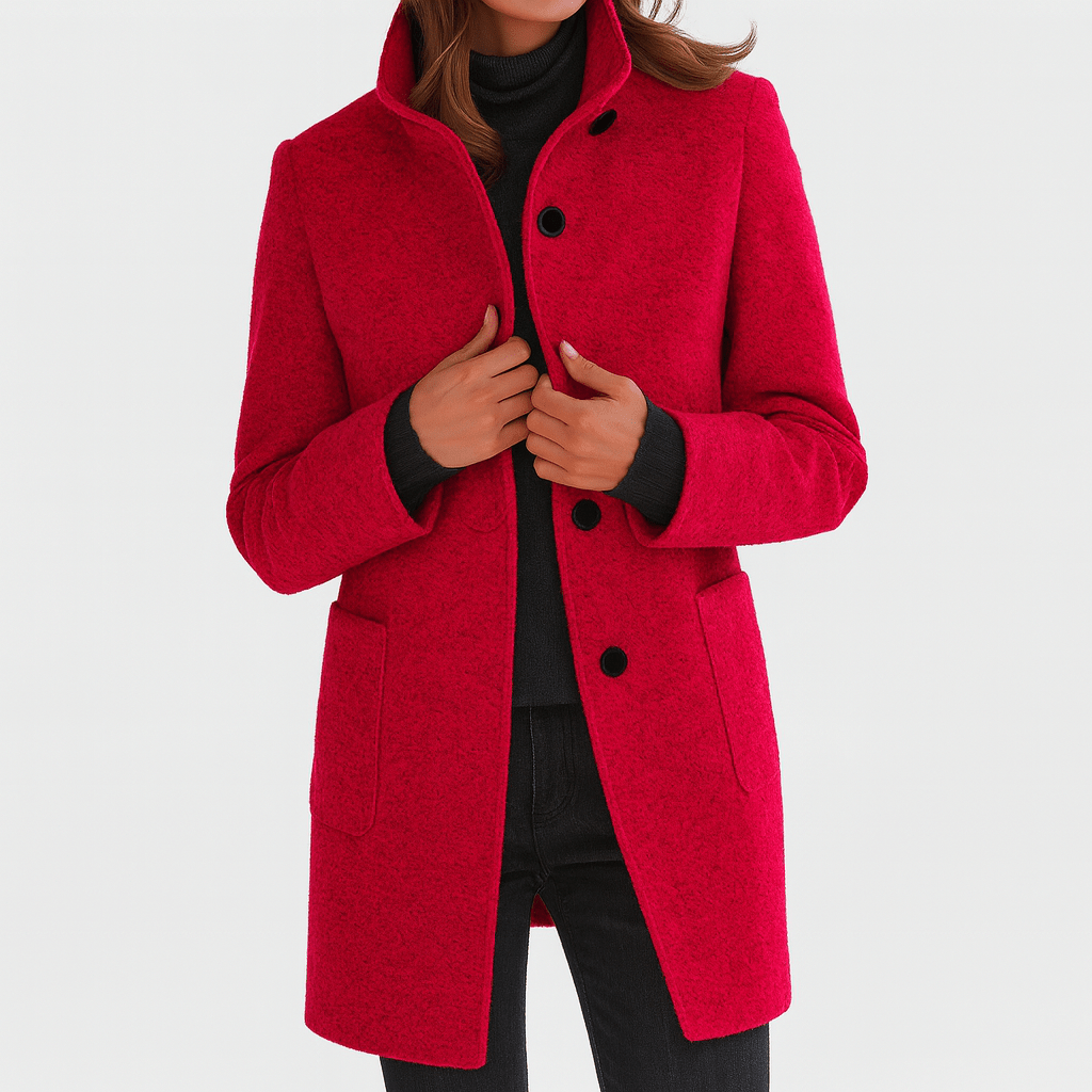 Classic Button Front Longline Collared Coat