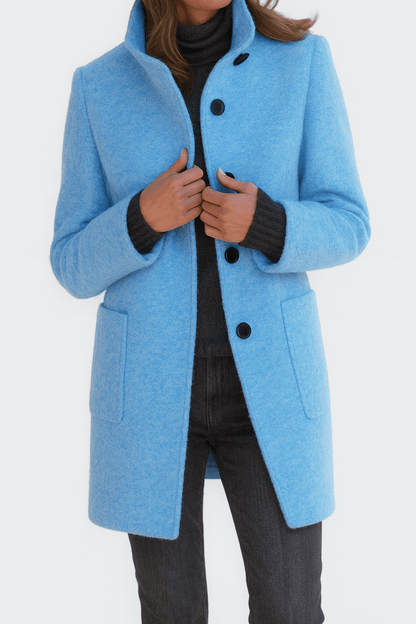 Classic Button Front Longline Collared Coat