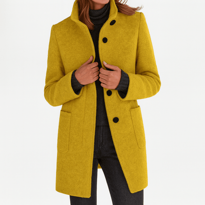 Classic Button Front Longline Collared Coat