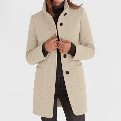 Classic Button Front Longline Collared Coat
