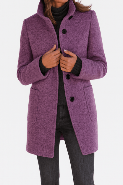 Classic Button Front Longline Collared Coat