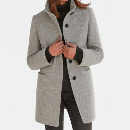 Classic Button Front Longline Collared Coat