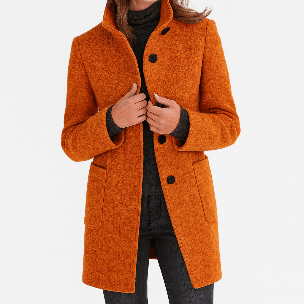 Classic Button Front Longline Collared Coat