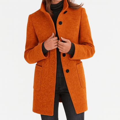 Classic Button Front Longline Collared Coat