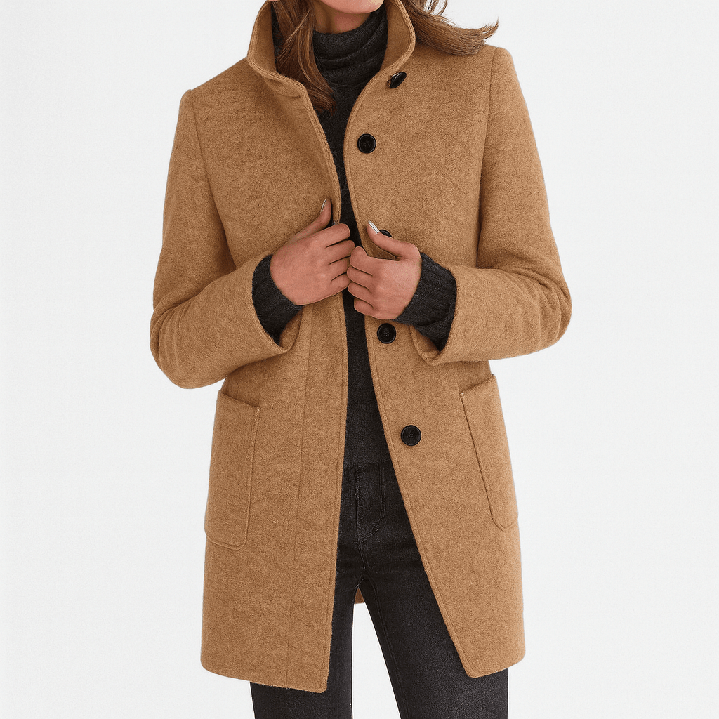 Classic Button Front Longline Collared Coat