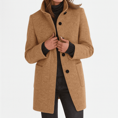 Classic Button Front Longline Collared Coat