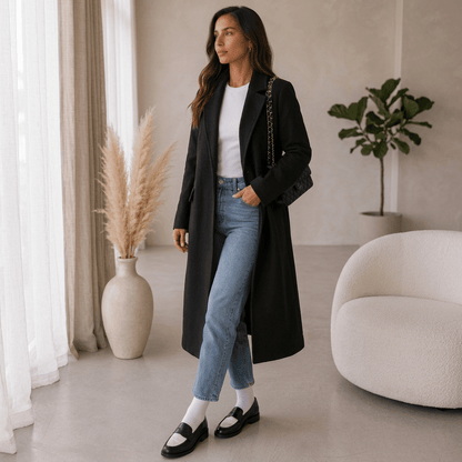 Sloane | Women's Longline Double-Breasted Belted Coat