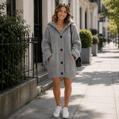 Entspannter Kapuzen-Cardigan für den Alltagsschichtlook