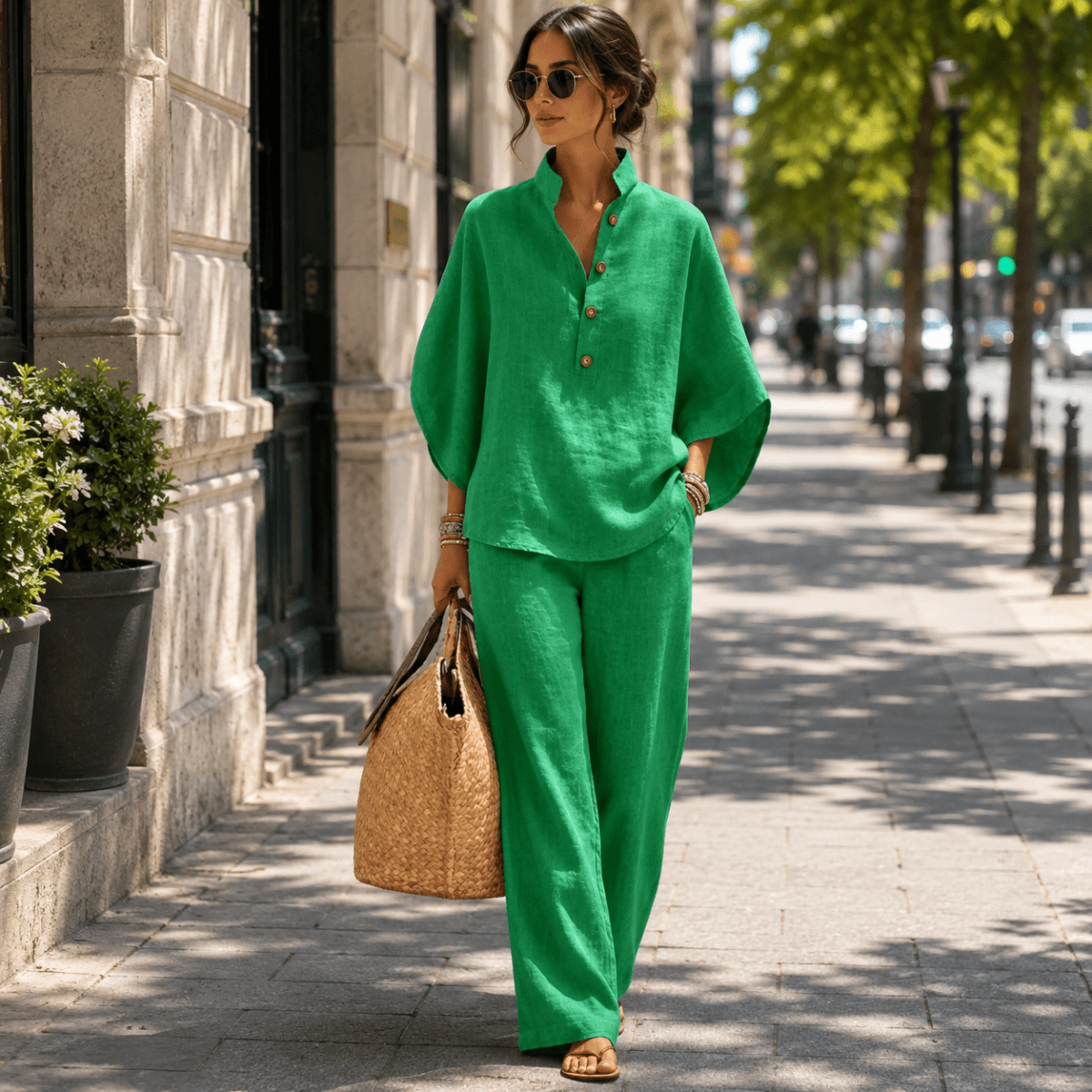 Relaxed Wide-Leg Co-Ord Set for Women