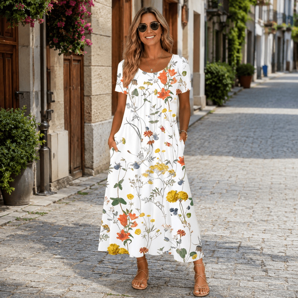 Vestido midi floral fresco para cada ocasión de verano