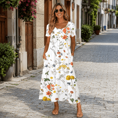 Vestido midi floral fresco para cada ocasión de verano