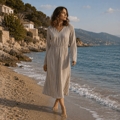 Breathable Stripe Casual Dresses