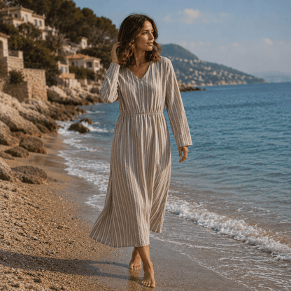 Breathable Stripe Casual Dresses