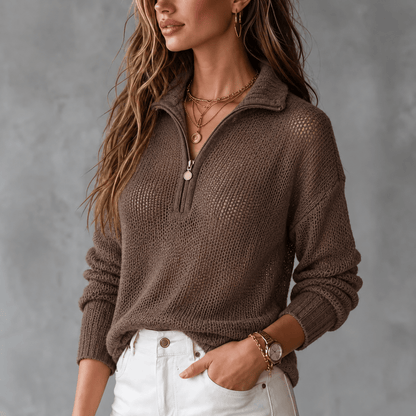Faye | Women's Half-Zip Knit Winter Jumper