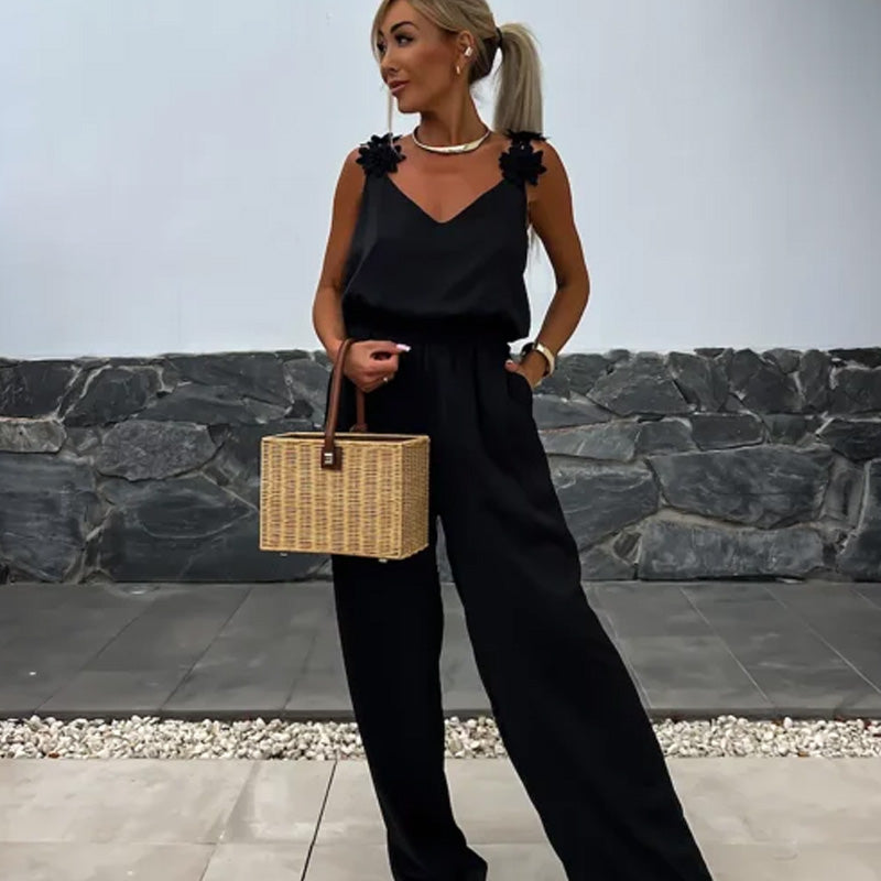 Wide Leg V-Neck Chic Jumpsuit