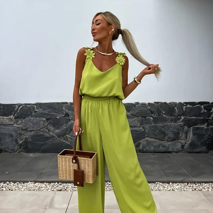 Wide Leg V-Neck Chic Jumpsuit