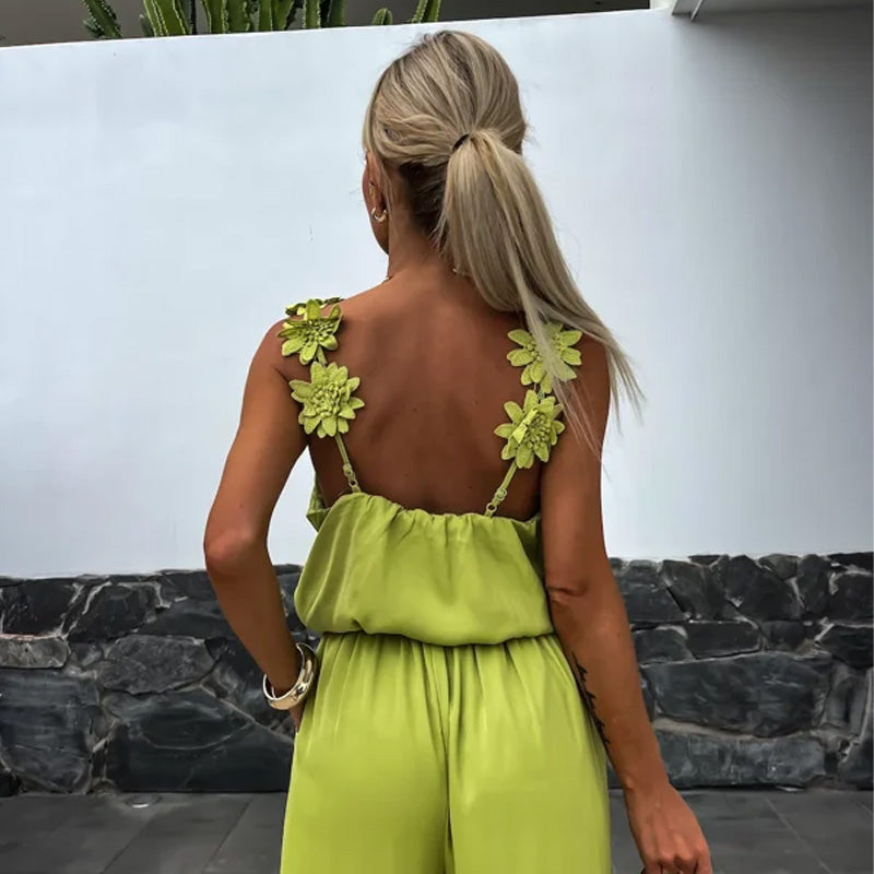 Wide Leg V-Neck Chic Jumpsuit