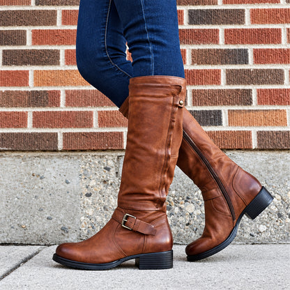 Round-Toe Knee-High Boots
