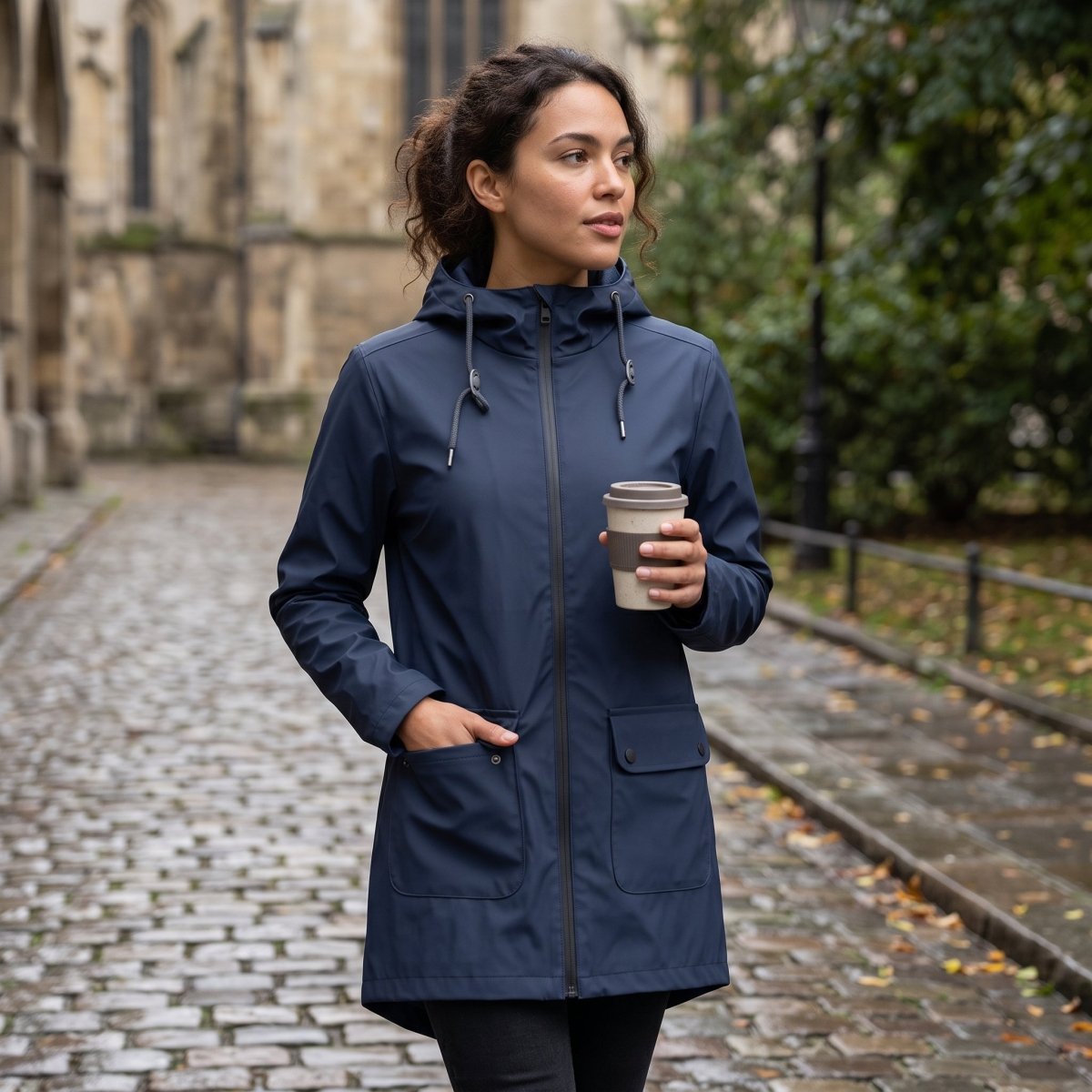 Hooded Longline Zip Utility Coat