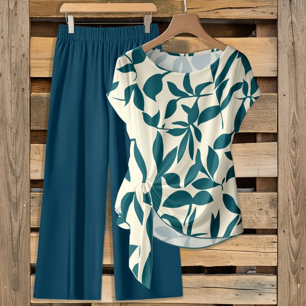 Printed Necktie Shirt And Pants Set