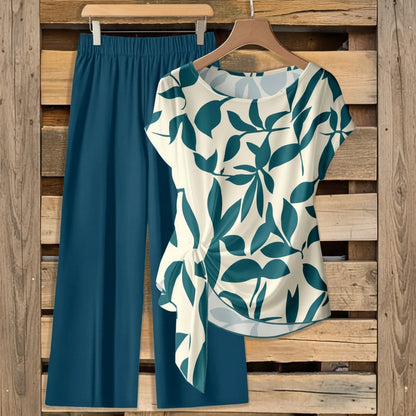 Printed Necktie Shirt And Pants Set