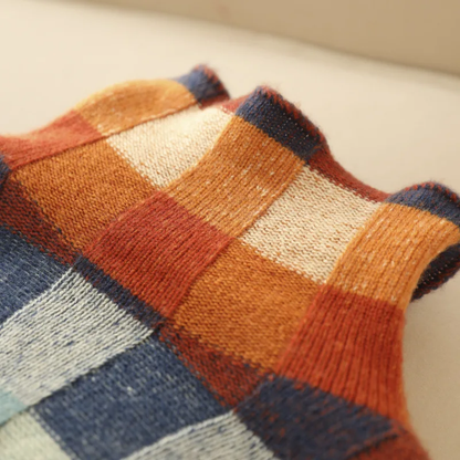 Retro-Rollkragenpullover im Colorblock-Design