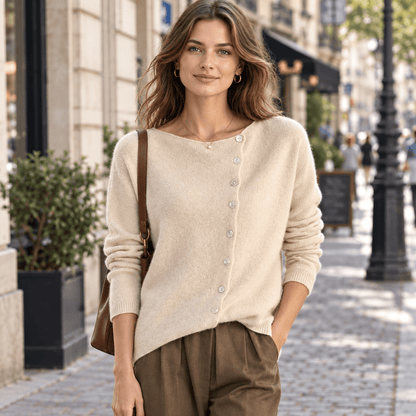 Asymmetric Button-Up Cardigan