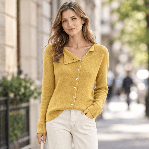 Asymmetric Button-Up Cardigan
