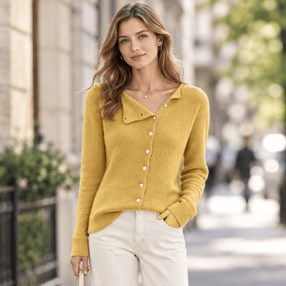 Asymmetric Button-Up Cardigan