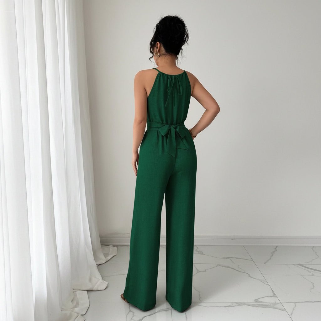 Deep Halter Neck Jumpsuits