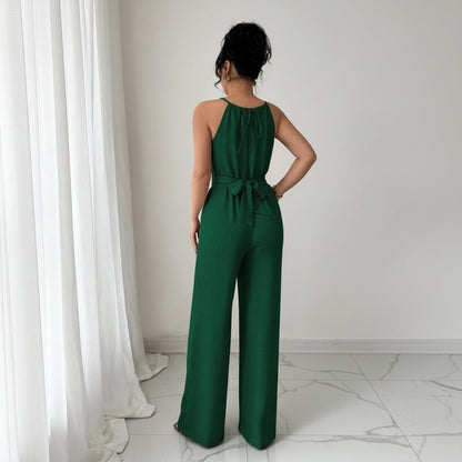 Deep Halter Neck Jumpsuits