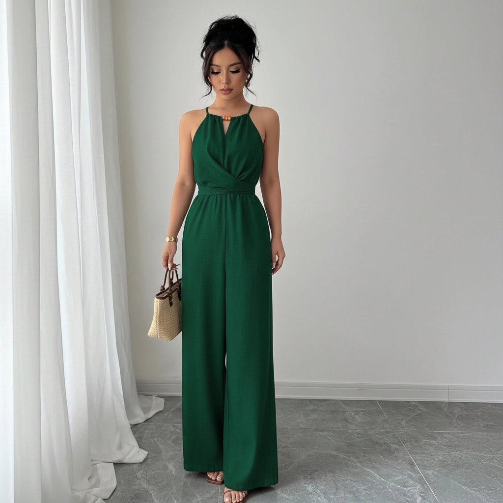 Deep Halter Neck Jumpsuits