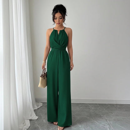 Deep Halter Neck Jumpsuits