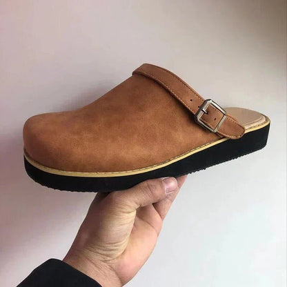 Cozy Leather Clogs Slip On