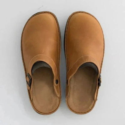 Cozy Leather Clogs Slip On
