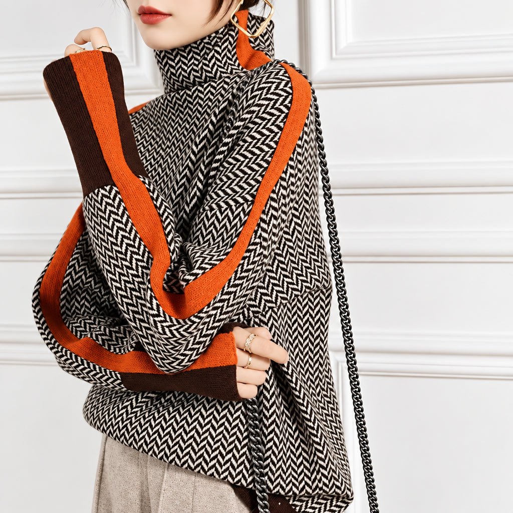 Figurbetonter Rollkragenpullover