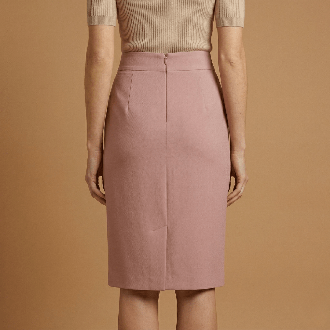 High Waist Structured Midi Skirt