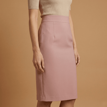 High Waist Structured Midi Skirt