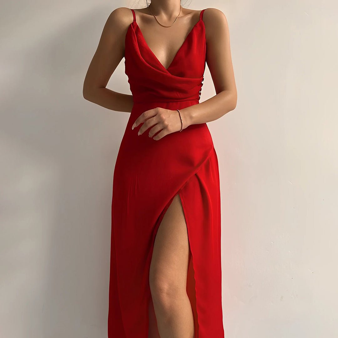 Elegant V-Neck Formal Maxi Dress