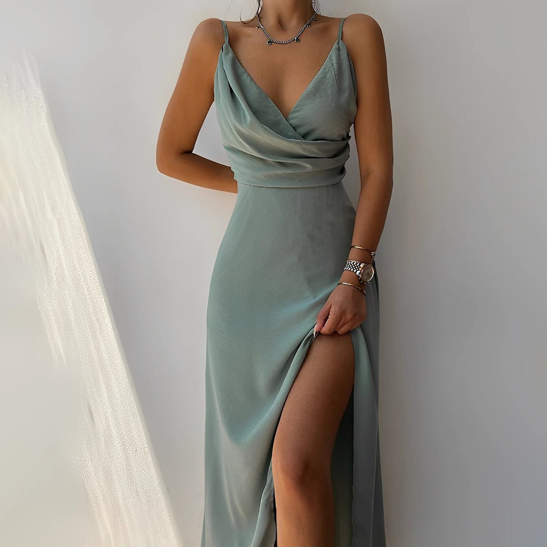 Elegant V-Neck Formal Maxi Dress