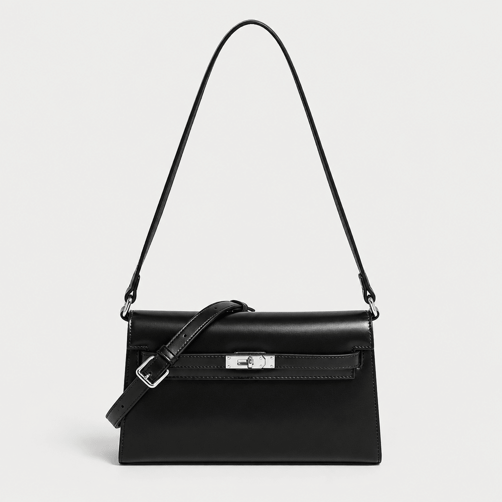 Elegant Shoulder Bag with Secure Lock Closure